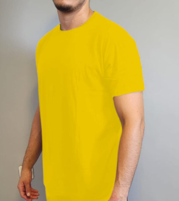 חולצה צהובה חלקה, 100% כותנה