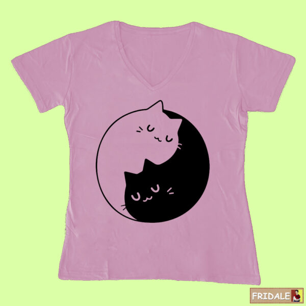 חולצה של חתולים בצורת יין ויאנג