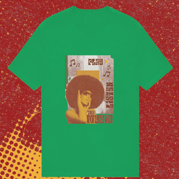 חולצת נערת דיסקו - הדפס מגניב משנות ה-80
