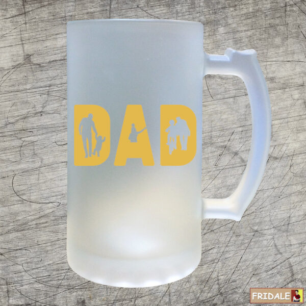 כוס בירה של אבא מזכוכית חלבית