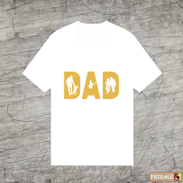 חולצת אבא חדש - כיתוב אבא באותיות זהב על חולצה לבנה