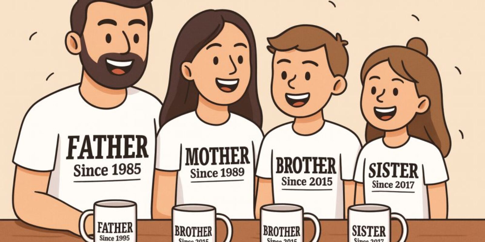 חולצות משפחתיות תואמות ועוד מתנות משפחתיות ייחודיות