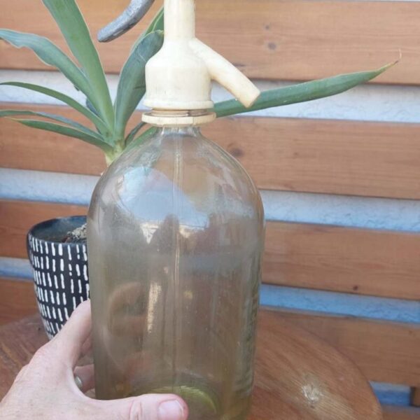 בקבוק סיפון זכוכית וינטג'