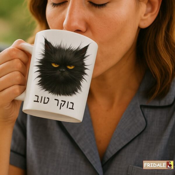 ספל “בוקר טוב” – לחובבי חתולים עם אמת בפרצוף