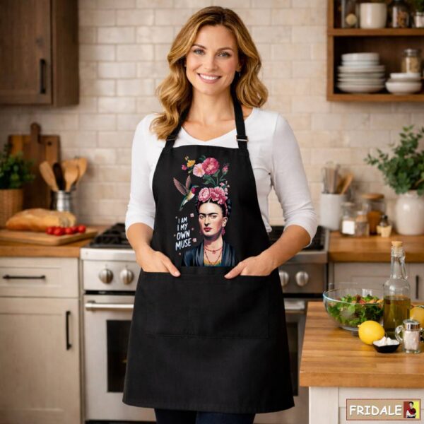 סינר שחור מעוצב - בסגנון פרידה קאלו