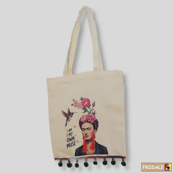 תיק בד בוטיק: עבודת יד על הדפס פרידה קאלו