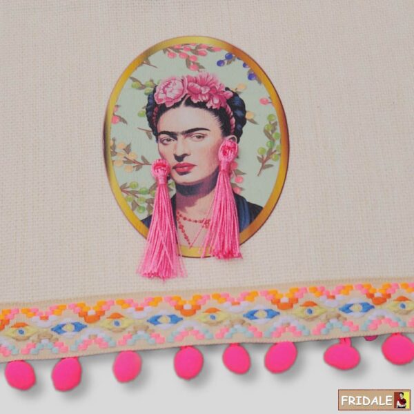 תיק איפור קנבס "פרידה" – מהדורת בוטיק עם עבודת יד