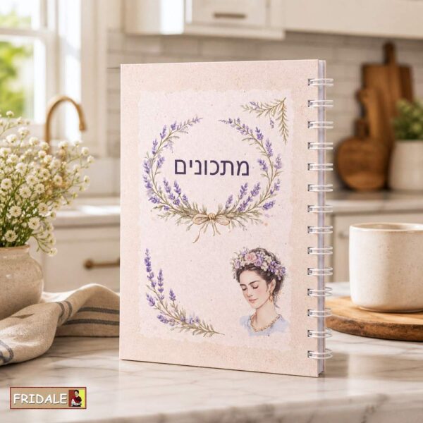 מחברת מתכונים מעוצבת A5 – מחברת ספירלה עם כריכה קשה ודפי פנים ייעודיים למתכונים